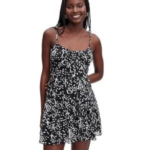 Diane von Furstenberg Strappy Mesh Sea Spots Black Mini Dress Midi DVF/Target
